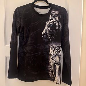 Boys white tiger shirt for swim or athletics